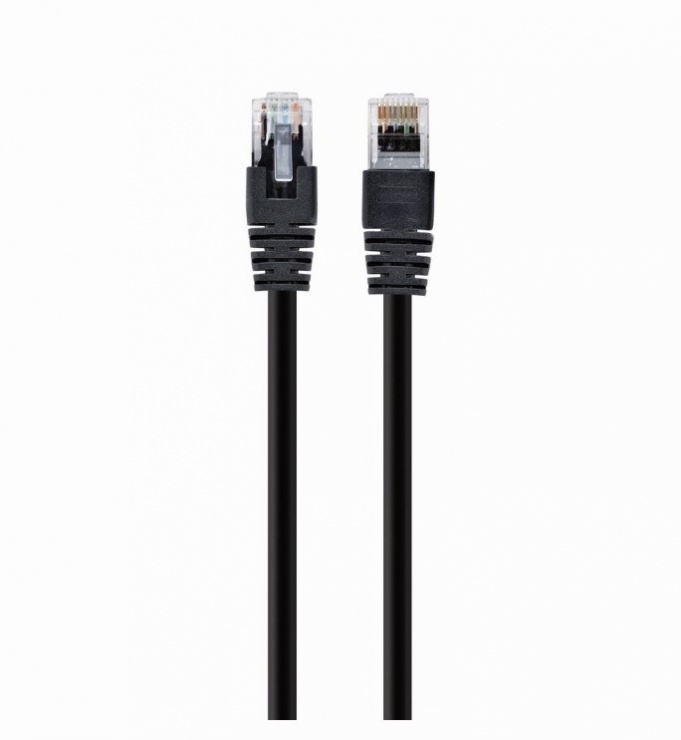 Imagine Cablu de retea UTP cat 5e 3m Negru, Spacer SP-PT-CAT5-3M-BK