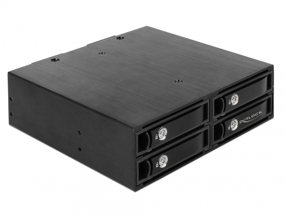 Imagine Rack mobil intern 5.25"  la 4 x 2.5" SATA/SAS HDD/SSD 12 Gb/s, Delock 47233