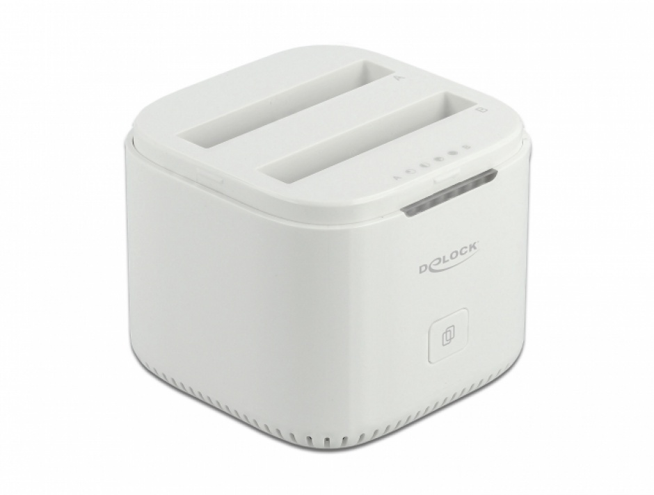 Imagine Docking Station USB-C 3.2 pentru 2 x 2.5" SATA HDD / SSD cu functia de Clona, Delock 63084