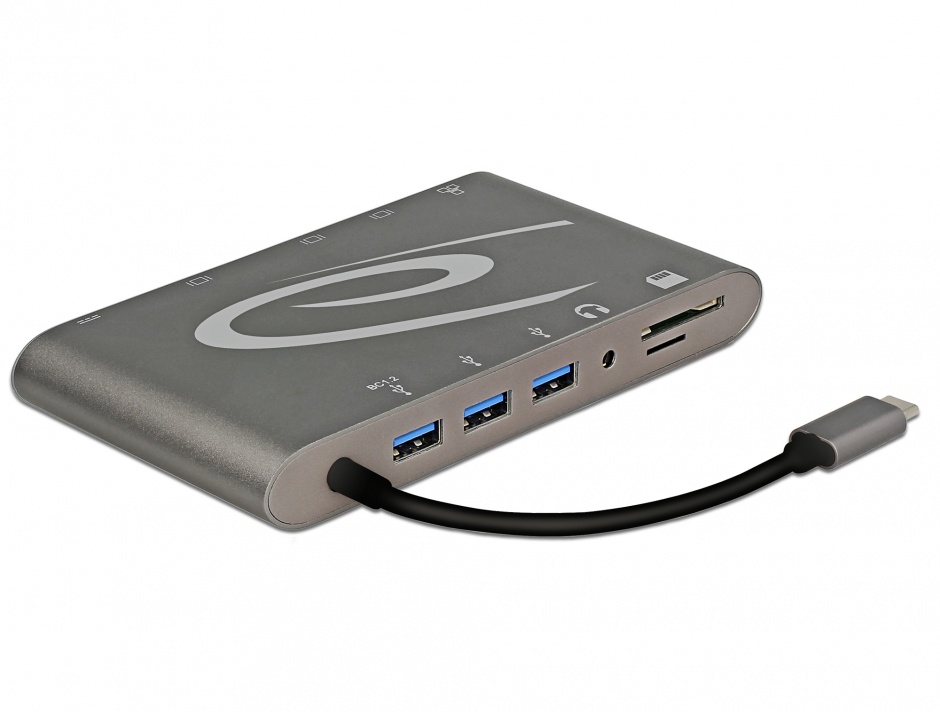 Imagine Docking station USB 3.1 tip C 4K (Gigabit, Mini DP, HDMI, VGA, USB 3.0, jack audio, micro SD/SD slot
