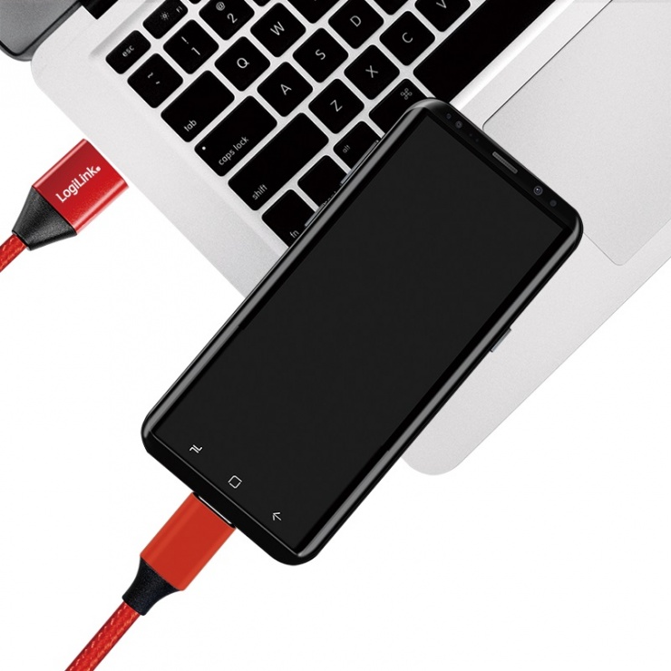 Imagine Cablu USB 2.0 la USB-C T-T 1m Rosu, Logilink CU0148