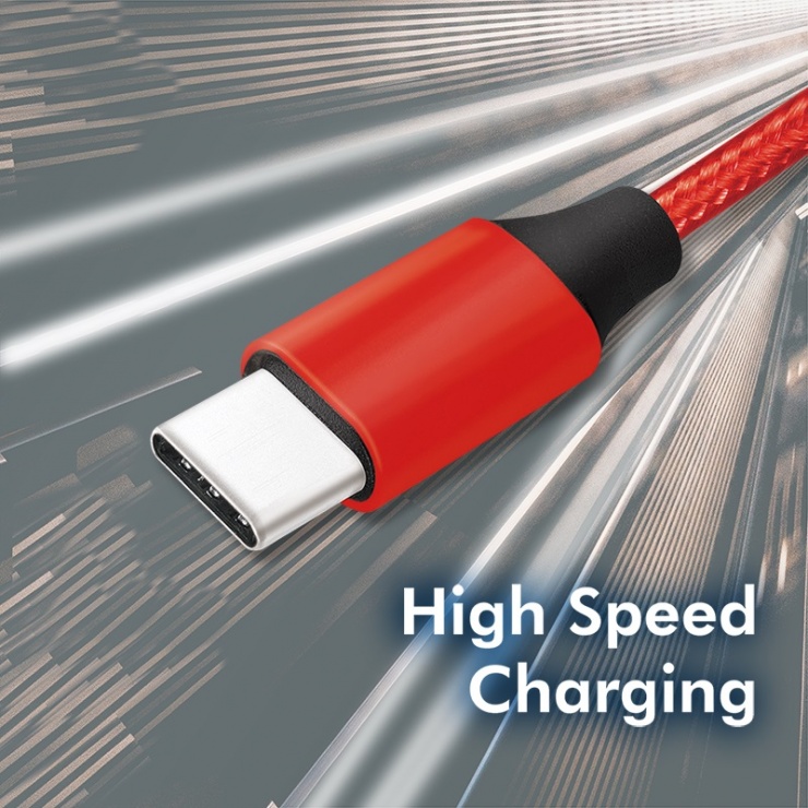 Imagine Cablu USB 2.0 la USB-C T-T 1m Rosu, Logilink CU0148