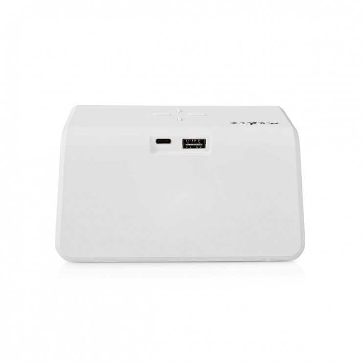 Imagine Ceas cu alarma si wireless charging 15W Alb, Nedis WCACQ30WT