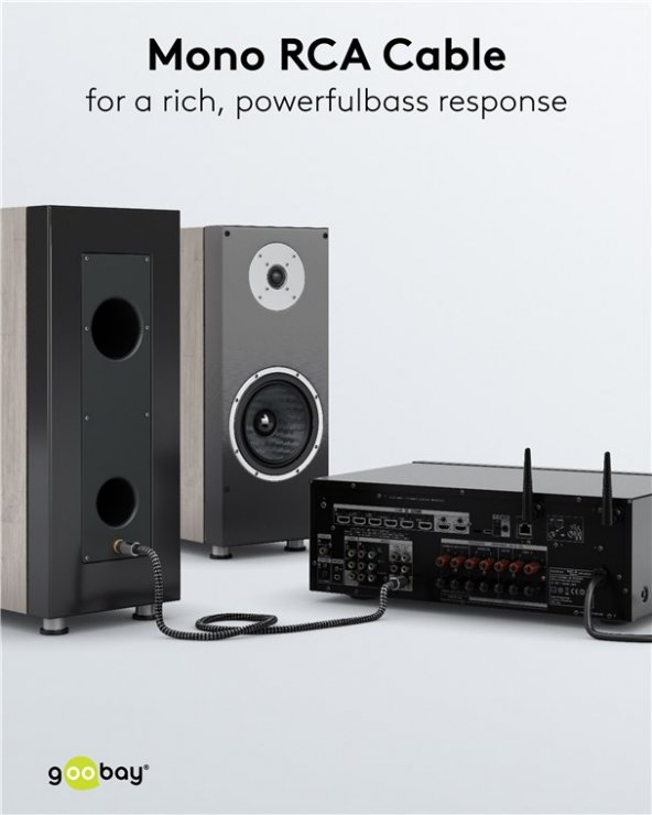 Imagine Cablu audio/video mono RCA T-T 5m brodat, Goobay Plus G65298