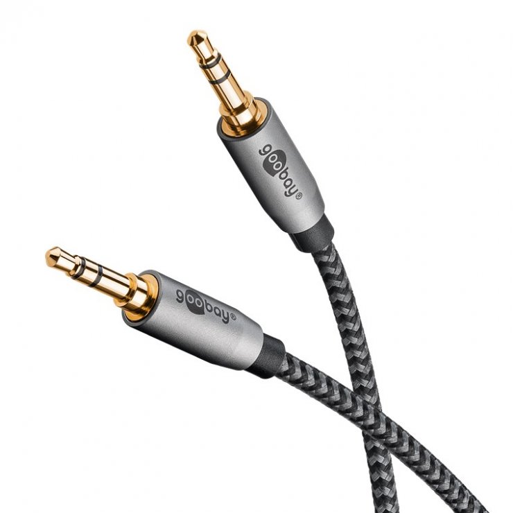 Imagine Cablu audio jack stereo 3.5mm T-T 2m brodat, Goobay Plus G65274