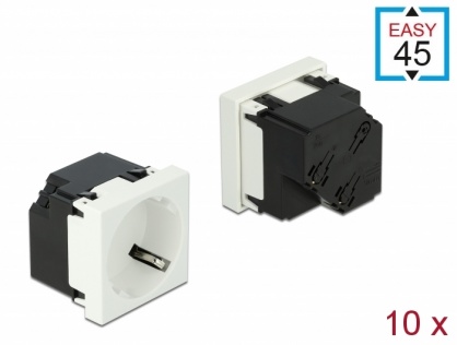 Set 10 prize pentru carcasa Easy 45 Alb 45 x 45 mm, Delock 81321
