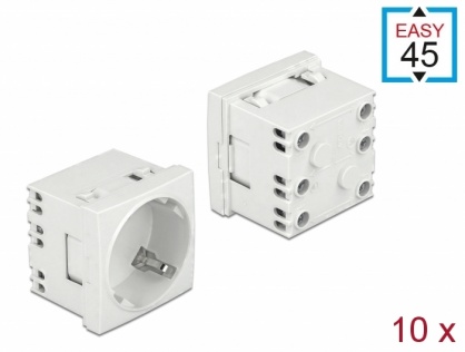 Set 10 prize pentru carcasa Easy 45 Alb 45 x 45 mm, Delock 81324
