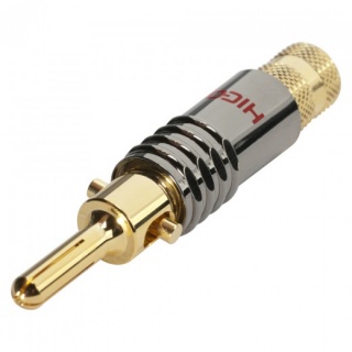 Conector metalic de lipit banana, HICON HI-BM08-RED