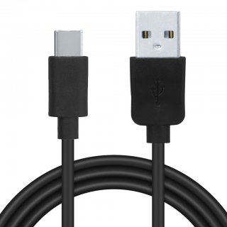 Cablu USB 2.0-A la USB type C T-T 1m Negru, Spacer SPDC-TYPEC-PVC-BK-1.0